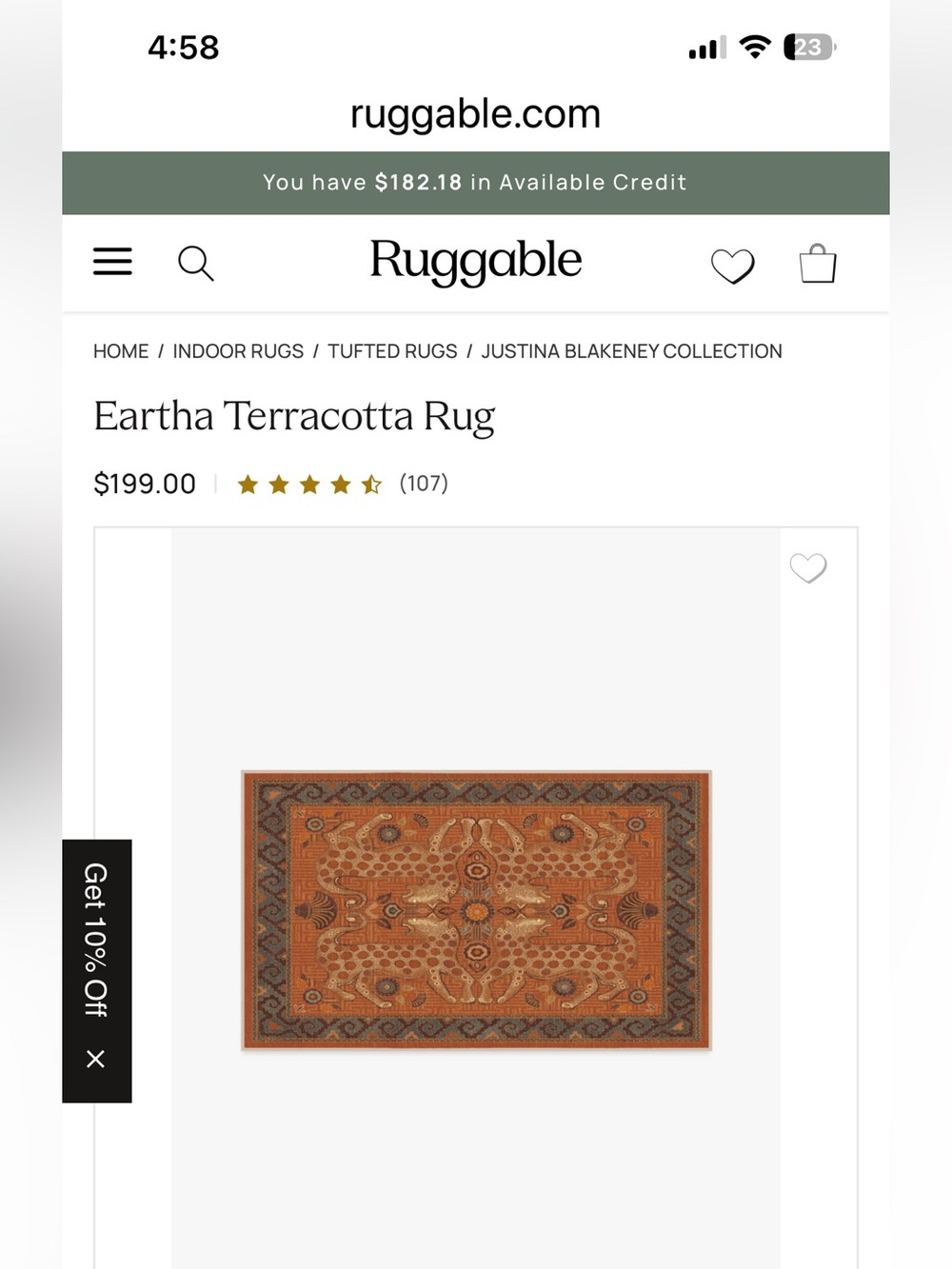 Ruggable Eartha Terracotta Rug